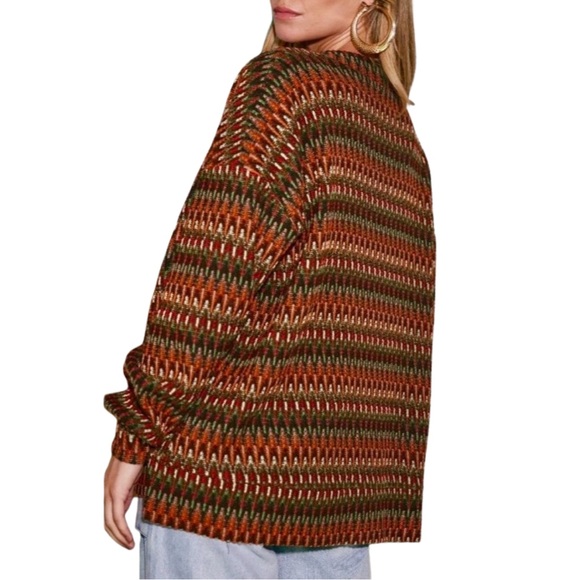 12th Tribe Multicolor Knit Cardigan • Size Large • NEW WITH TAGS - Picture 2 of 10